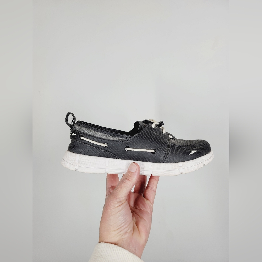 Speedo Black and White Boat Shoes, Size 7